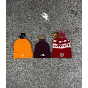 Lot of 3 The North Face, Under Armour, Carhartt Men's Beanie Hat Brand New